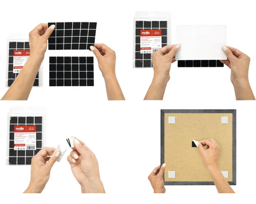 Fyrkantig monteringstejp för fastsättning av föremål