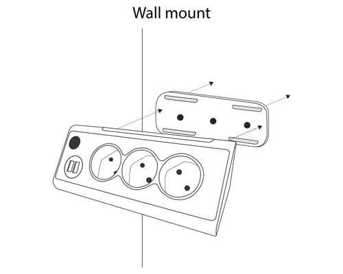 Illustration av ett grenuttag med väggfäste