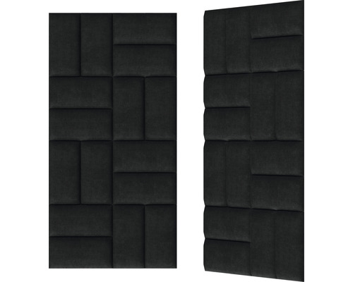 Två ljudabsorberande väggpaneler med rektangulärt mönster