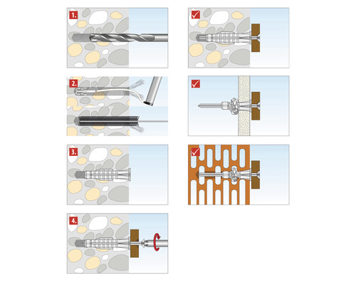 Instruktioner för pluggmontering i olika material