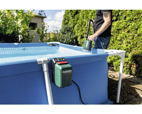 Poolrengöring med Metabo dammpump TPF 18 LTX 2200