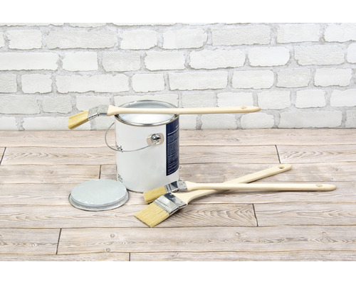 Färghink med lock och olika penslar