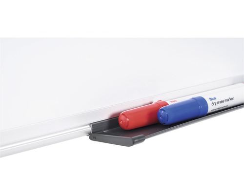 Whiteboard med röd och blå torr raderingsmarkör