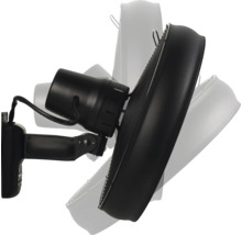 Svängbar väggmonterad fläkt för ventilation av rum.