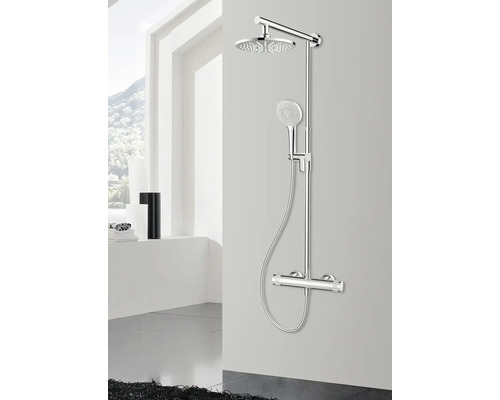 Duschsystem med huvud- och handdusch i badrummet