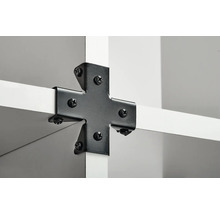X-förbindare HETTICH för 18-19mm 68x68x15mm stål svart