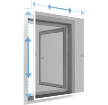 Mått på en insektsdörr med blå riktningspilar