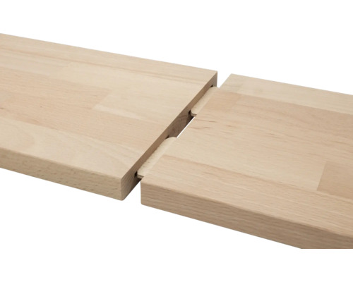 Sammanfogning av två bordsskivor i trä med not och fjäder