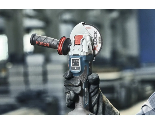 Batteridriven vinkelslip med X-Lock-system och extra handtag