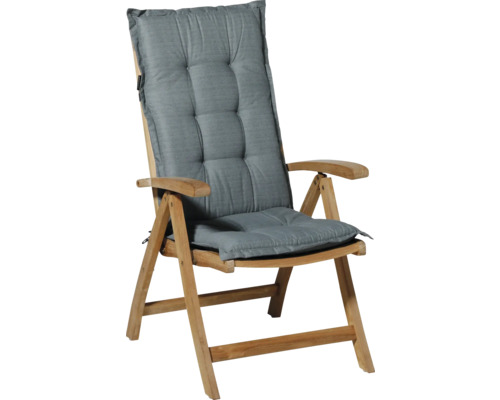 Trädgårdsstol i trä med grå dyna