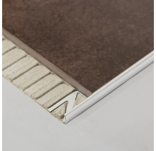 Kakellist DURAL Durosol DSAE silver aluminium 250cm 12,5mm vinkelslutprofil