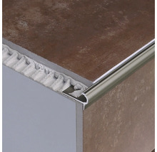 Trappstegsprofil DURAL Florentostep FSTAE 90-T titan aluminium eloxerad rund-profil 100 cm 9 mm