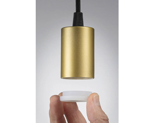 Guldfärgad lamphållare med fäste