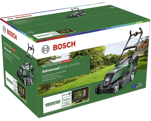 Förpackning för Bosch Advanced Rotak 40-650 sladdgräsklippare