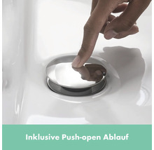 Hand manövrerar push-open avlopp i handfat