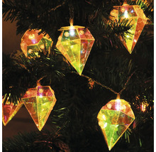 Ljusslinga med diamantformade lampor på en julgran