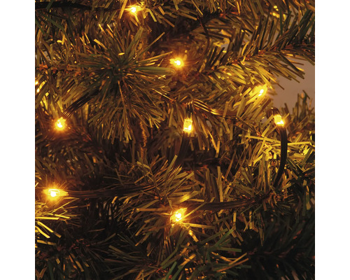 Ljusslinga med varmvita ljus på en julgran