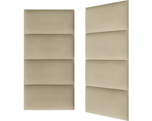 Två paneler av beige väggpaneltyg.