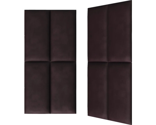 Två bruna akustikpaneler med fyrkantig stoppning