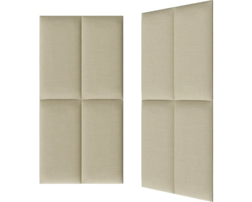 Två vadderade väggpaneler med fyrkantigt mönster