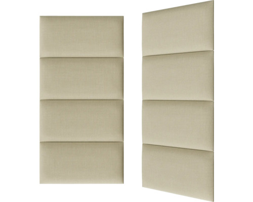 Två vadderade väggpaneler med fyra rektangulära fält