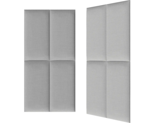 Två ljudabsorberande väggpaneler med kvadratisk struktur