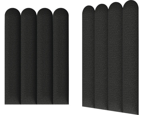 Två svarta akustikpaneler