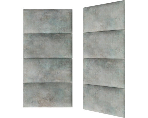 Två väggpaneler med fyra rektangulära, vadderade element vardera