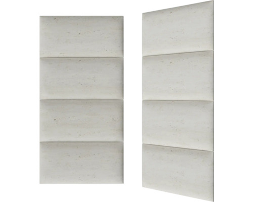 Två grå väggpaneler med rektangulär design för väggdekoration.