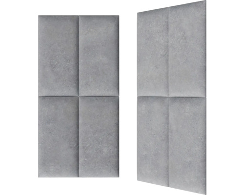 Två grå väggpaneler med kvadratiskt mönster