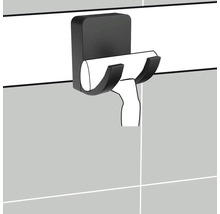 Svart duschskrapshållare för väggmontering