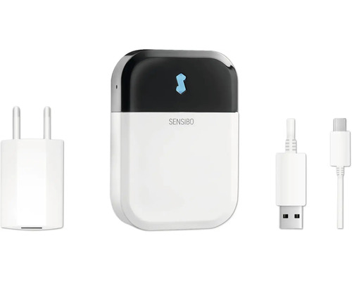 Sensibo Air luftkonditioneringsstyrning med strömförsörjning och USB-kabel
