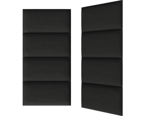 Två ljudisolerande paneler med rektangulär form och fyra segment