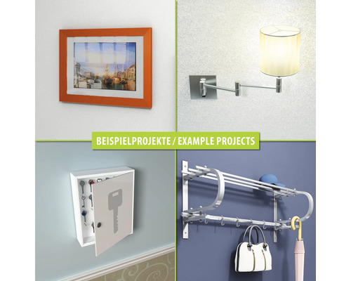 Exempelprojekt: Väggdekoration med bild, lampa, nyckelskåp och hatthylla