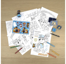Målarset med Paw Patrol-motiv, inklusive pennor, klistermärken, suddgummi och stämpel