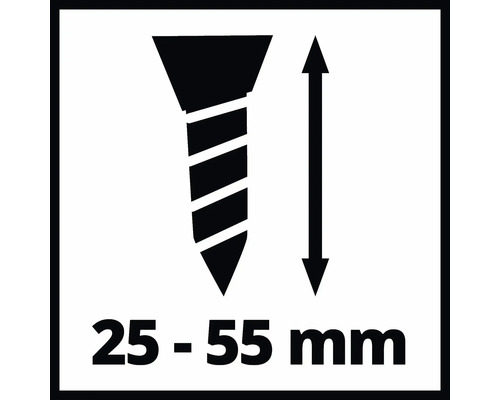 Skruvlängd 25 till 55 millimeter symbol