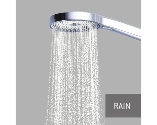 Handdusch med regnfunktion i drift