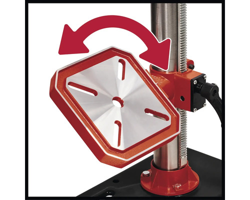 Svängbart arbetsstyckesstöd för en bänkborrmaskin