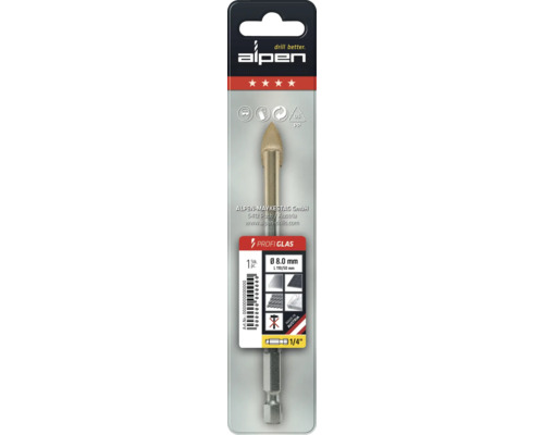 Alpen glasborr, diameter 8 millimeter
