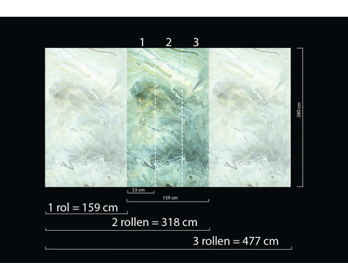 Mått på en fototapet med abstrakt mönster