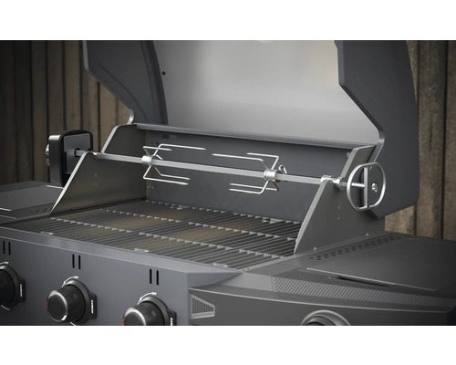 Grill med roterande spett i detalj