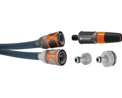 Gardena slangkopplingar och sprutmunstycke för trädgårdsbevattning