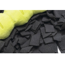 Svart sniffmatta för hundar med ett ljusgrönt gosedjur