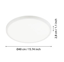 Rund taklampa med en diameter på 40 centimeter och en tjocklek på 2,8 centimeter