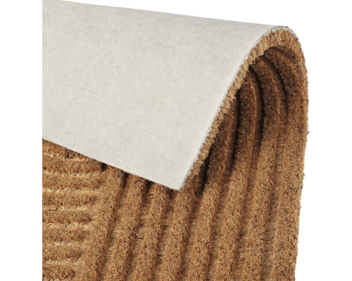 Dörrmatta av kokosfiber med ribbad yta och undersida