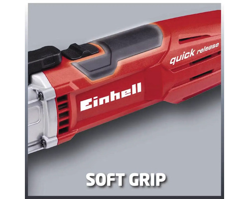 Närbild av Einhell vinkelslip med mjukt grepp