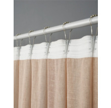 Duschdraperi av tyg med ringupphängning på en stång