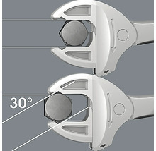 Justerbar skiftnyckel i bruk med 30 graders vinkelförskjutning
