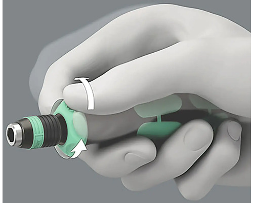 Hand med handske vrider på skruvmejsel