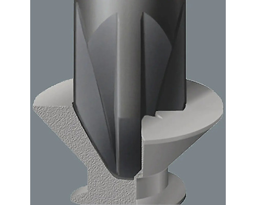 Närbild av en skruvborr i material